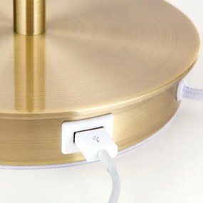 Orion LA 4-1205/1 - Lampada da tavolo con porta USB LUDWIG 1xE27/40W/230V bianco/oro