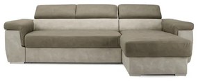Divano letto angolare reversibile in nabuk 280 cm COMFORT Grigio e Tortora