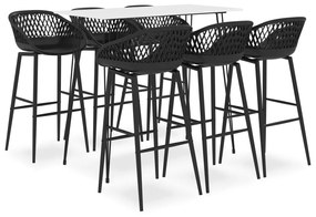 Set Da Bar 7 Pz Bianco E Nero /