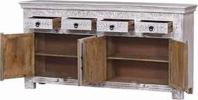 CARMEN - mobile in legno di mango con 4 ante e 4 cassetti