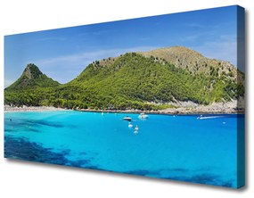 Quadro stampa su tela Montagne del paesaggio del mare 100x50 cm