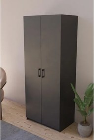 Armadio Guardaroba 74x45x182 Con Barra Appendiabiti Brando Antracite