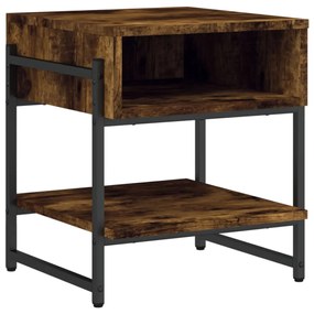 Tavolino da salotto rovere fumo 40x40x45 cm legno multistrato