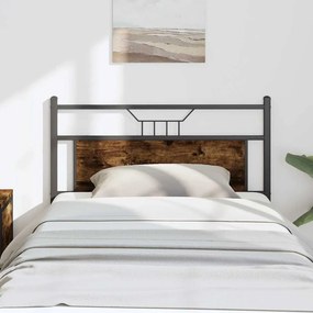 Testiera Rovere Fumo 100 Cm İn Legno Multistrato E Acciaio /