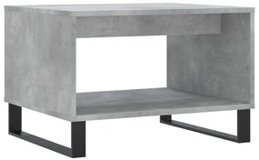 Tavolino da Salotto Grigio Cemento 60x50x40cm Legno Multistrato