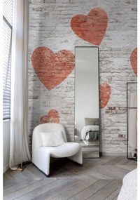 Fotomurale Muro, grigio chiaro e rosso