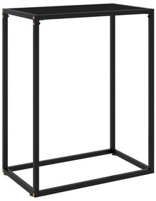 Tavolo Consolle Nero 60x35x75 Cm İn Vetro Temperato /