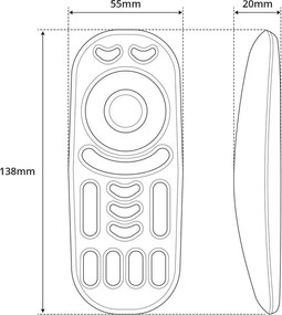 Telecomando RGB / RGBW / RGB+CCT 4-Zone Full Touch - Nero