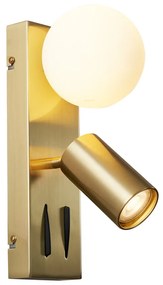 Lampada da parete moderna ottone 2 luci orientabile - Lesly