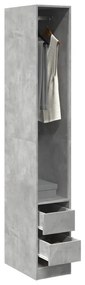 Armadio Grigio Cemento 30x50x200 Cm İn Legno Multistrato /