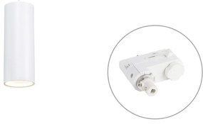 Lampada a sospensione di design bianca con adattatore per binario trifase - Tubo trifase