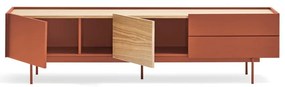 Tavolo TV in rovere color mattone naturale 180x45 cm Otto - Teulat