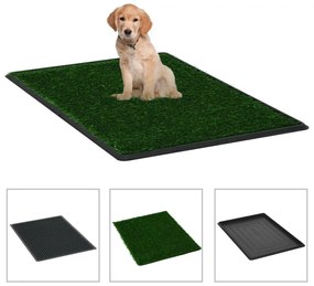 Tappetino igienico cani con erba sintetica verde 76x51x3 cm wc