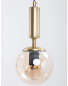 Lampada a sospensione con paralume in vetro giallo-oro ø 15 cm Hector - Squid Lighting