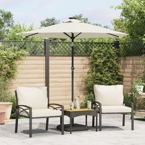 Ombrellone Giardino Con Led Palo Acciaio Bianco 225x225x212 Cm /
