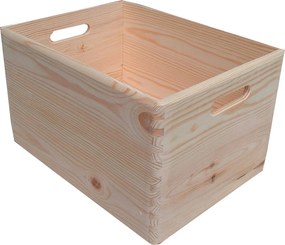 Contenitore Box Salvaspazio Sovrapponibile 40x30x23 cm in Legno di Pino Naturale...