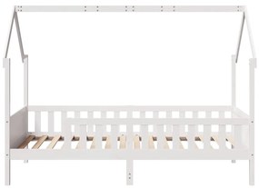 Giroletto casetta bambini bianco 90x190 cm legno massello pino