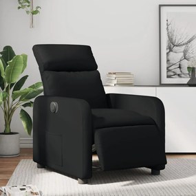 Poltrona Reclinabile Elettrica Nera İn Similpelle /