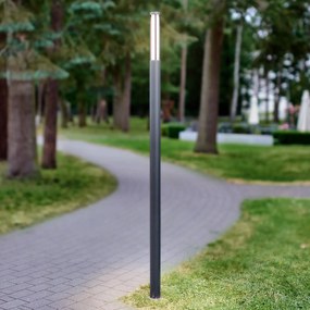 Lucande lampada LED da esterno Sidny, 220 cm, antracite, IP54 Sidny, Nero, Alluminio, Moderno