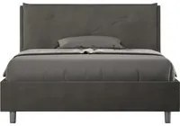 Letto alla Francese rivestito in Microfibra - APPIA Dimensione Rete: 140x190, Tipologia Letto: Con Rete, Colore: Grigio