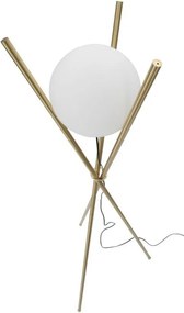 Lampada da terra bianca/dorata con paralume in vetro (altezza totale 155 cm) Glamy – Mauro Ferretti