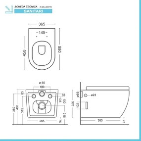 Sanitari sospesi Rimless effetto marmo nero con sedile Tokyo