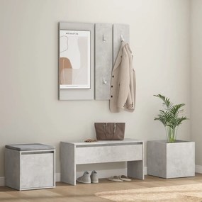 Set Di Mobili Da Corridoio Grigio Cemento İn Legno Multistrato /