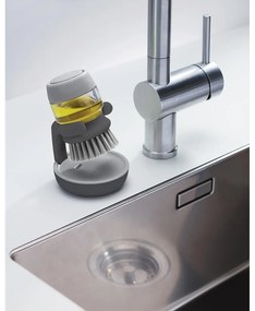Spazzola grigia con dispenser e supporto Palm Scrub - Joseph Joseph