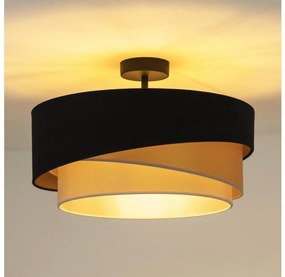 Duolla - Lampadario a plafone KOBO 1xE27/15W/230V diametro 45 cm nero/oro/color crema