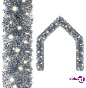 vidaXL Ghirlanda Natalizia con Luci a LED 5 m Argento