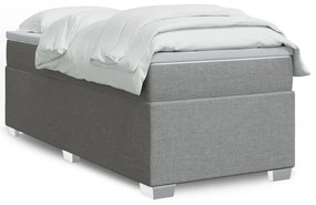 Giroletto A Molle Con Materasso Grigio Chiaro 90x200 Cm Tessuto /