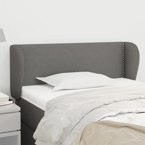 Testiera Ad Orecchio Grigio Scuro 93x23x78/88 Cm İn Tessuto /
