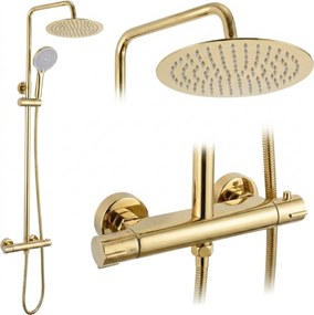 Set doccia senza bocca di erogazione con termostato Rea Lungo Gold