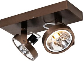 Faretto di design bronzo scuro 2 luci orientabile e inclinabile - Go