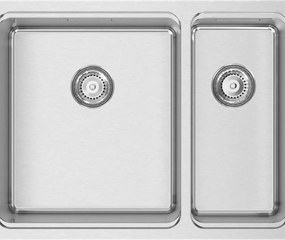 Lavello 2 vasche in inox argento RODI Una 55 L 58 x L 44 cm