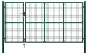 Cancello Di Recinzione İn Acciaio 350x150 Cm Verde /
