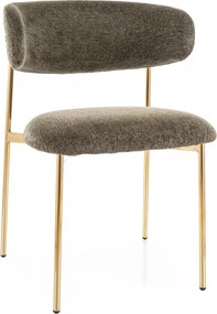 Sedia Elton Raven oliva / oro – 56x46x80 cm