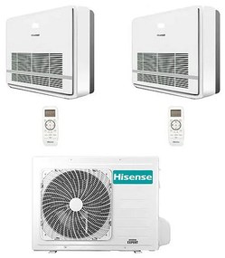 Hisense - Climatizzatore Condizionatore Console Serie Turbo R32 Dual Split Inverter 9000 + 12000 btu con u.e. 2AMW52U4RXC novitá Classe a++/a+