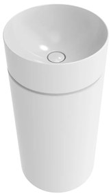 Flaminia MONOTWIN SLIM Lavabo a colonna cm 42 a parete senza troppopieno senza piano rubinetteria bianco