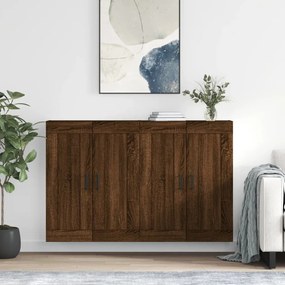 Armadietti A Parete 2 Pz Rovere Marrone İn Legno Multistrato /