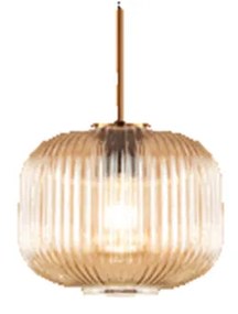 Lampadario Vintage Plisse' Oro 1 Luce E27 Ovale