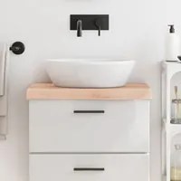 Piano Bagno 60x40x6 cm in Legno Massello Non Trattato 3156010