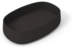 Lavabo da appoggio OLYMPIA CERAMICA ovale piletta non inclusa in ceramica L 60 x H 15 x P 40 cm nero piletta non inclusa