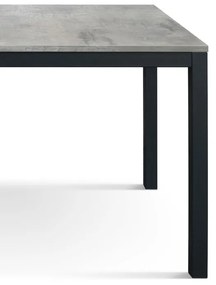 Tavolo RAVENNA in legno finitura grigio cemento e struttura in metallo grigio antracite 110&#215;68 cm