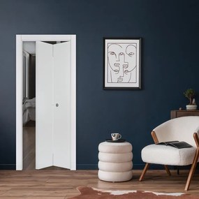 Porta interna pieghevole a libro simmetrica Rank in legno colore bianco, L 90 x H 210 cm, apertura a destra