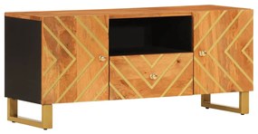 Mobile porta tv marrone e nero 105x33,5x46 cm in legno di mango