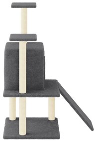 Albero per gatti con tiragraffi in sisal grigio scuro 110 cm