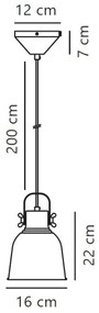 Nordlux - Lampadario a sospensione con filo ADRIAN 1xE27/25W/230V diametro 16 cm antracite