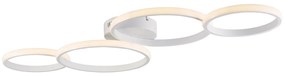 Plafoniera Moderna Hobart Plastica Bianco Led 40W Dimmerabile 3000-4000-6000K