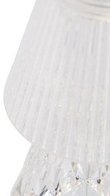 Lampada da tavolo in vetro trasparente con LED ricaricabile IP44 - Lola 20 Lux